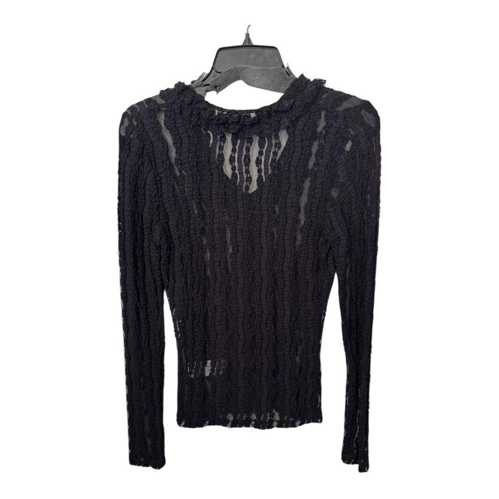 Karen Kane Lifestyle Black Lace Long Sleeve Top - Picture 3 of 6